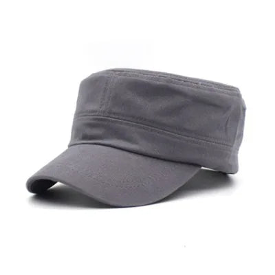 Men's Flat Top Army Baseball Cap Women Spring Solid Cotton Military Tactical Snapback