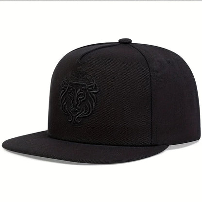 Gold Crown Lion Embroidery Flat Brim Snapback Cap Hip Hop Baseball Hat For Men Women Streetwear Daily Wear