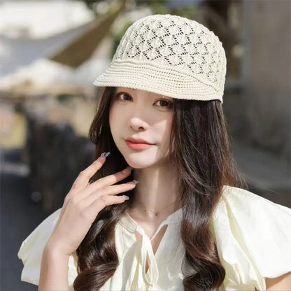 Hollow Design Headband Women's Bucket Hats Beret Hat