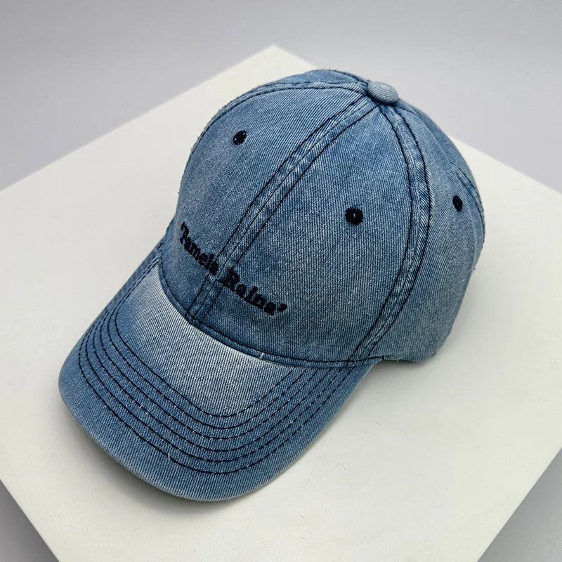 Retro Men Women Baseball Hats Cotton Embroidery Washing