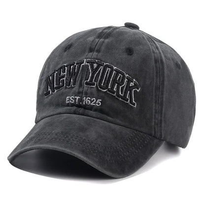New York Washed Cotton Cap For Men Women