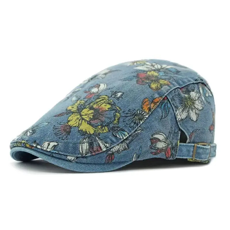 Four Seasons Cotton Flower Print Newsboy Caps