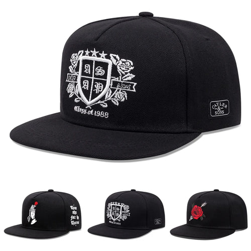 Fashion New Flat Edge Hat Rose Letter Embroidered Baseball Hat Daily Sunshade Hat Unisex Hip Hop Hat