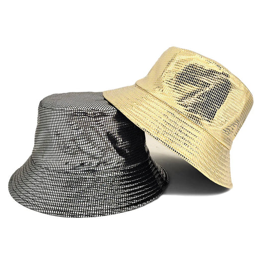 Fashion Bling Panama Women Men Decorate Bucket Hat