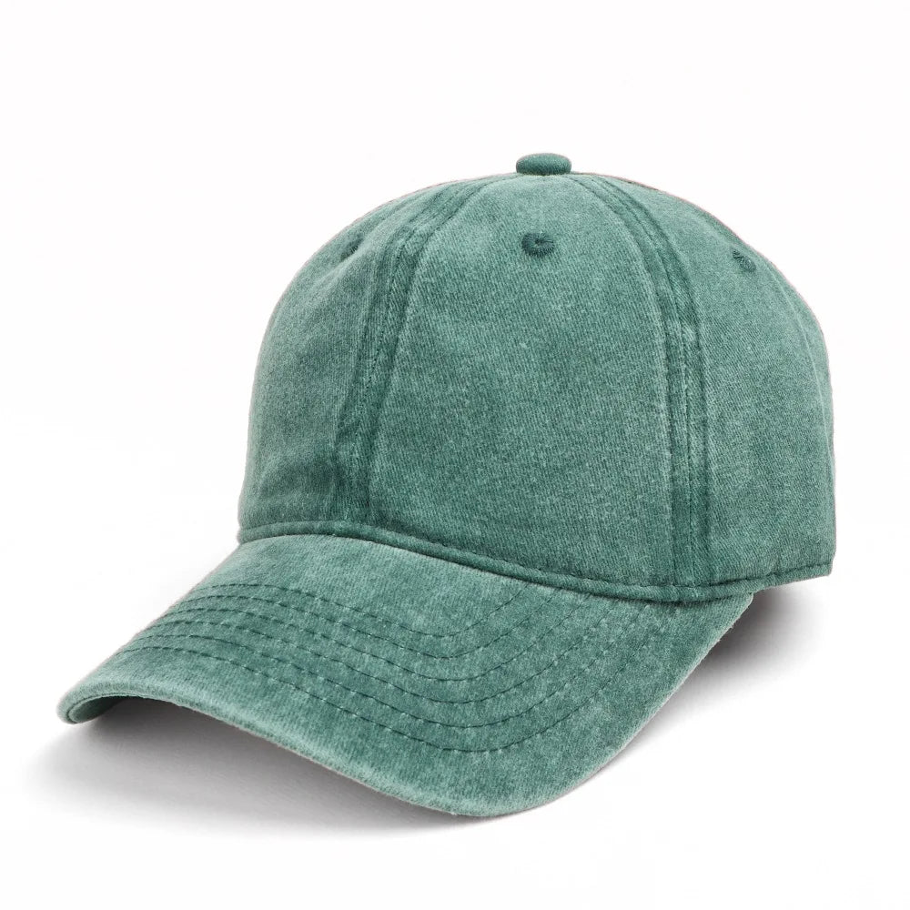 Vintage Wash Cotton Baseball Cap Unisex Plain Soft Crown Sun Visor Dad Hat