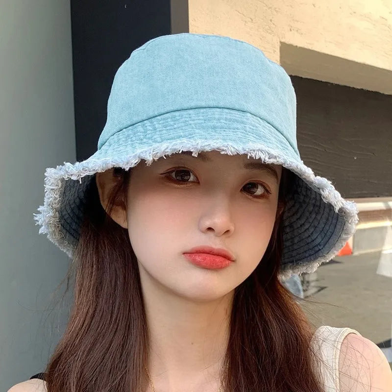 Summer Denim Bucket Hat for Women