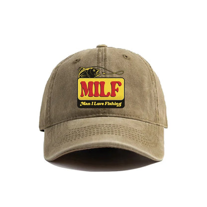 Man I Love Fishing Baseball Cap Vintage Distressed Dad Hats