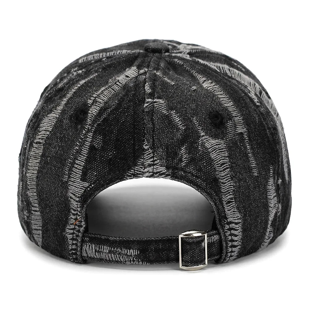 Vintage Distressed Washed Denim Baseball Cap