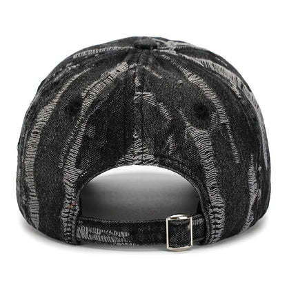 Vintage Distressed Washed Denim Baseball Cap
