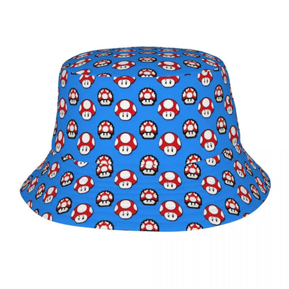 Street Princess Peach Lovely Bucket Hat Girl Outdoor Sports M-Mariod Fisherman Cap