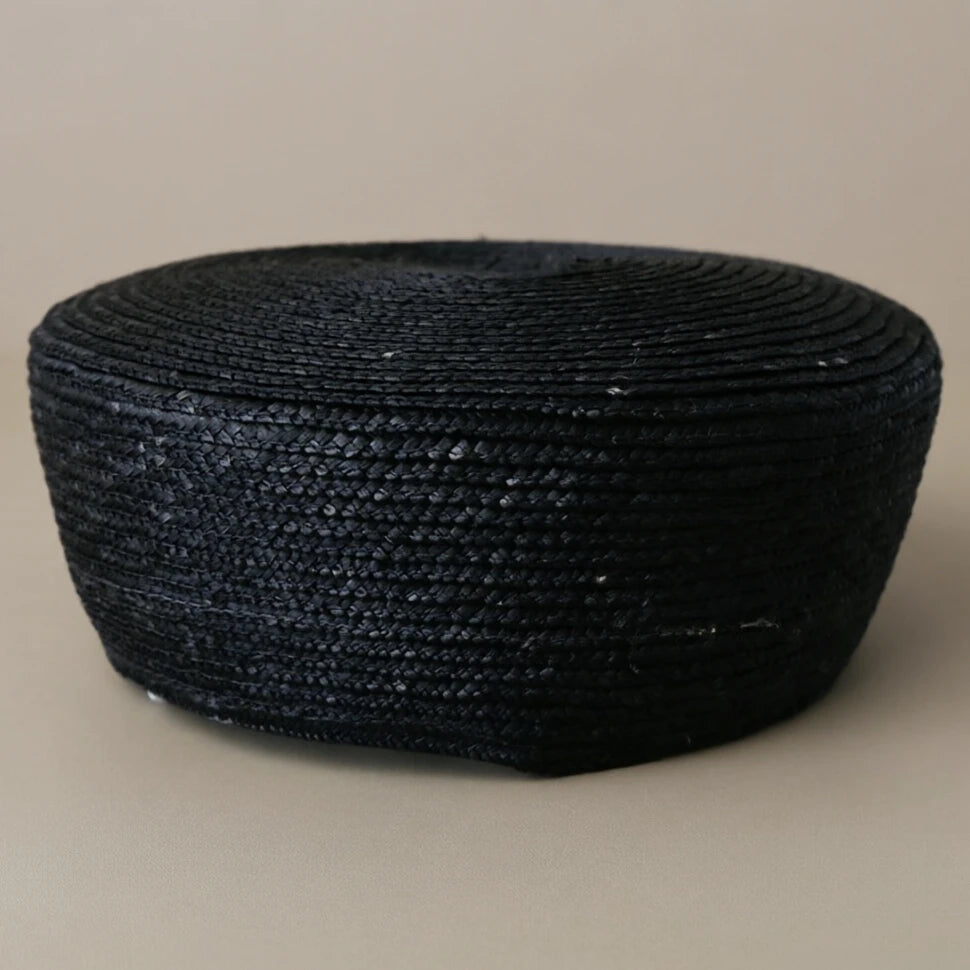 Ins Blogger Natural Straw Pillbox Hat Flat Berets Women