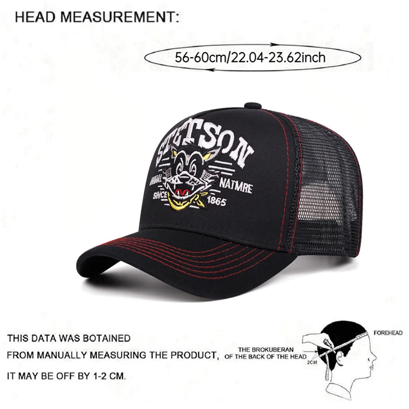 Baseball Hat Stetson Cartoon Cat Truck Hat Street Hip Hop Hat
