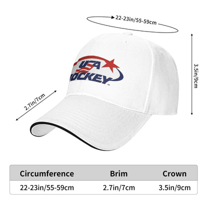 USA Hockey Sandwich Hats Unisex, Popular, Baseball Cap Hats Adjustable