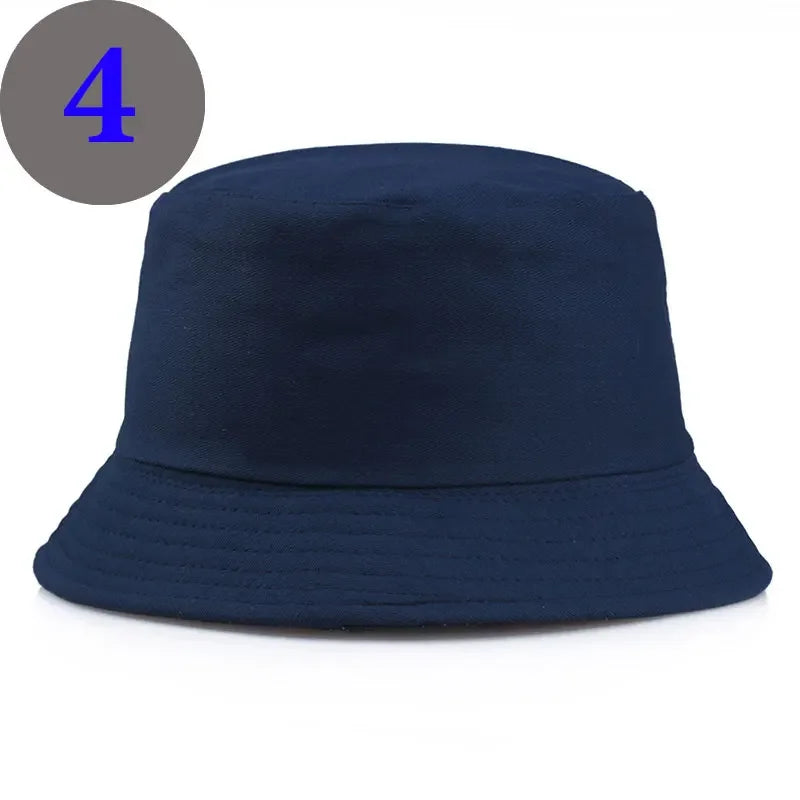 Unisexe Reversible Bucket Hats Man Women Cotton Fisherman Cap Girl Boy