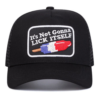 Unisex Lick Itself Letter Embroidery Baseball Net Caps Spring and Summer