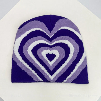 New Men Women Jacquard Five Pointed Star Love Knitted Hats