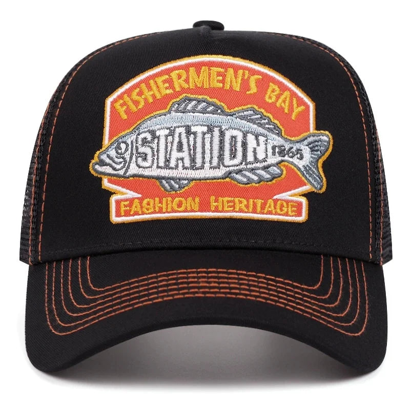 Unisex Summer Fishing Cap Breathable Mesh Trucker Hat Men Women