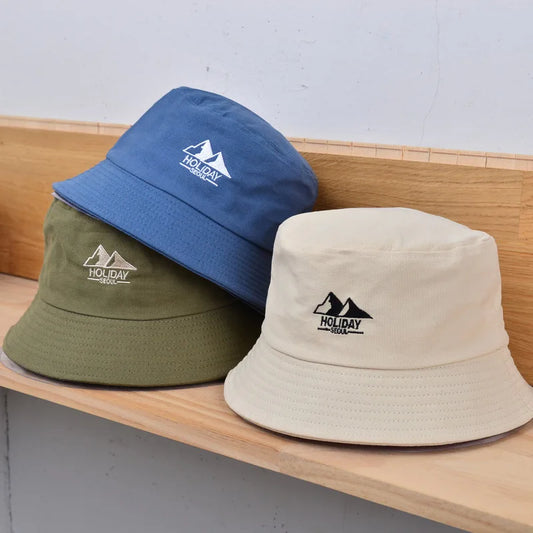 Embroidery Cotton Bucket Hat For Men Summer