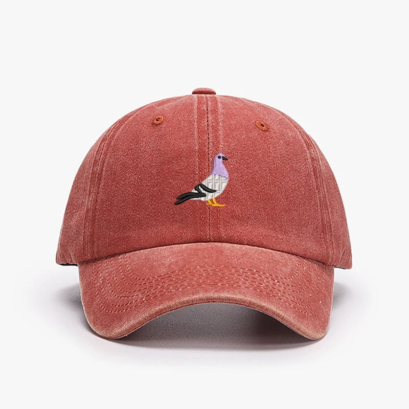 Embroidery Pigeon Spring Vintage Baseball Caps