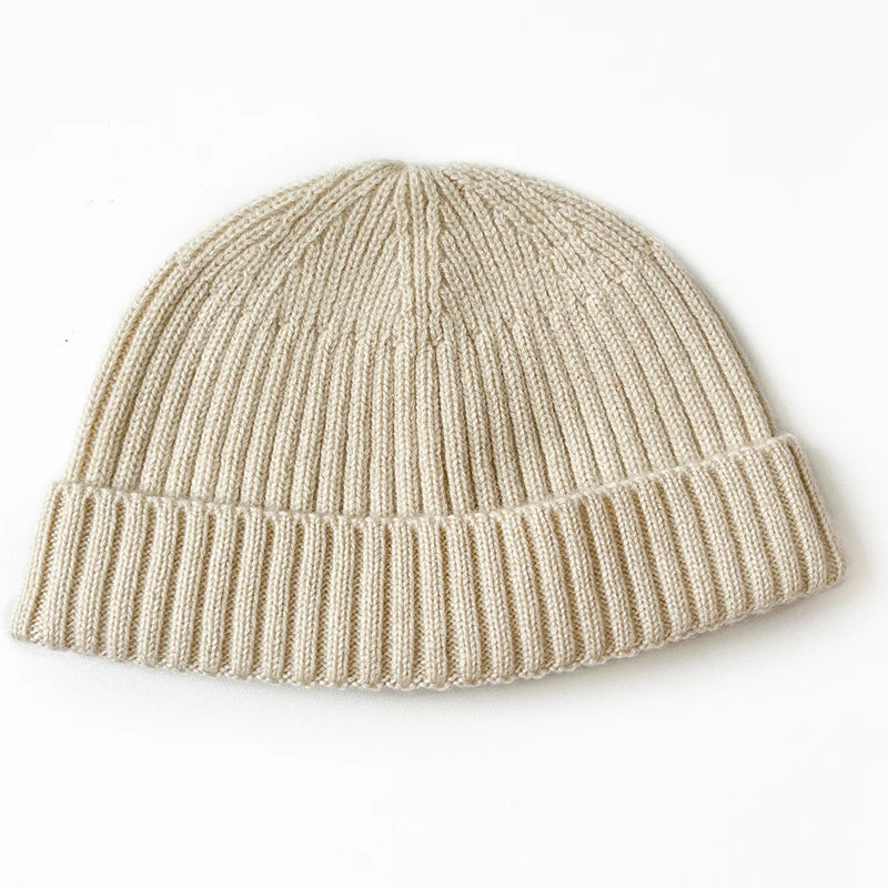 100% Cashmere Knitted Trawler Beanie Skullcap Watch Caps