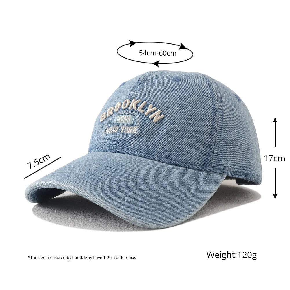 2025 New Vintage Denim Visors Hat Fashion Jeans Baseball Cap