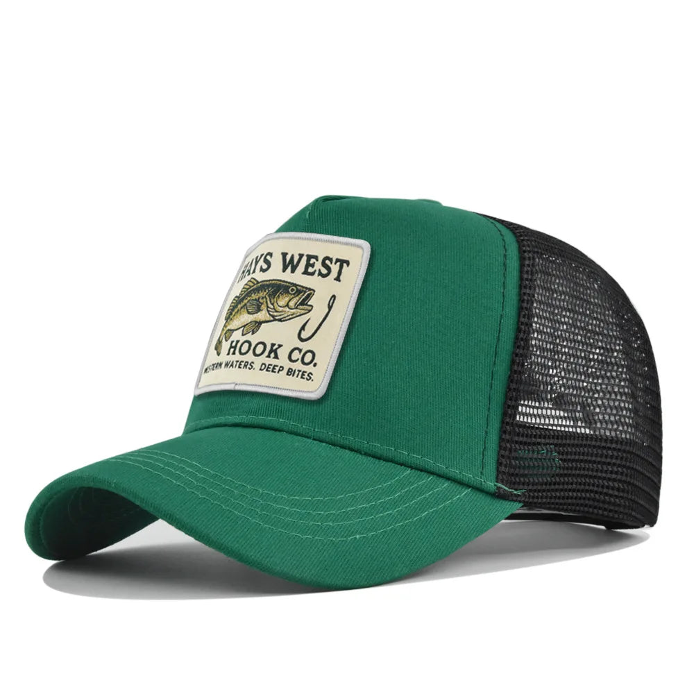 Fishing Embroidery Baseball Cap for Men Women