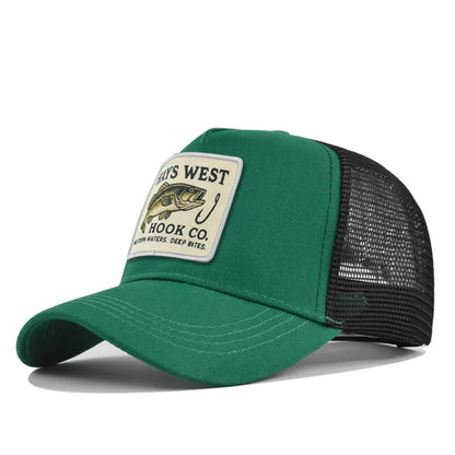 Fishing Embroidery Baseball Cap for Men Women