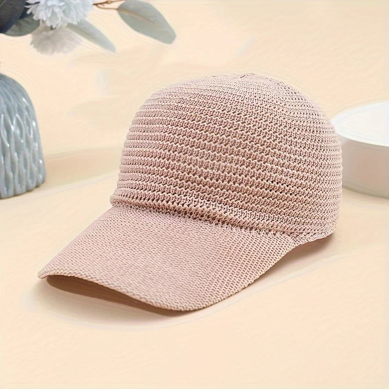 Spring/Summer Linen Knit Baseball Cap Openwork Baseball Cap