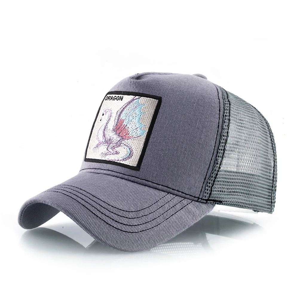 Embroidery Dragon Baseball Cap Men Outdoor