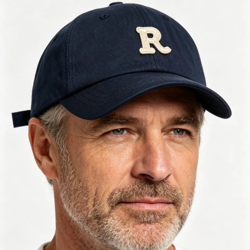 Men's Ladies Embroidered Letter R Baseball Cap