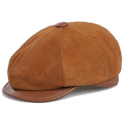 Genuine Leather Newsboy Caps For Men