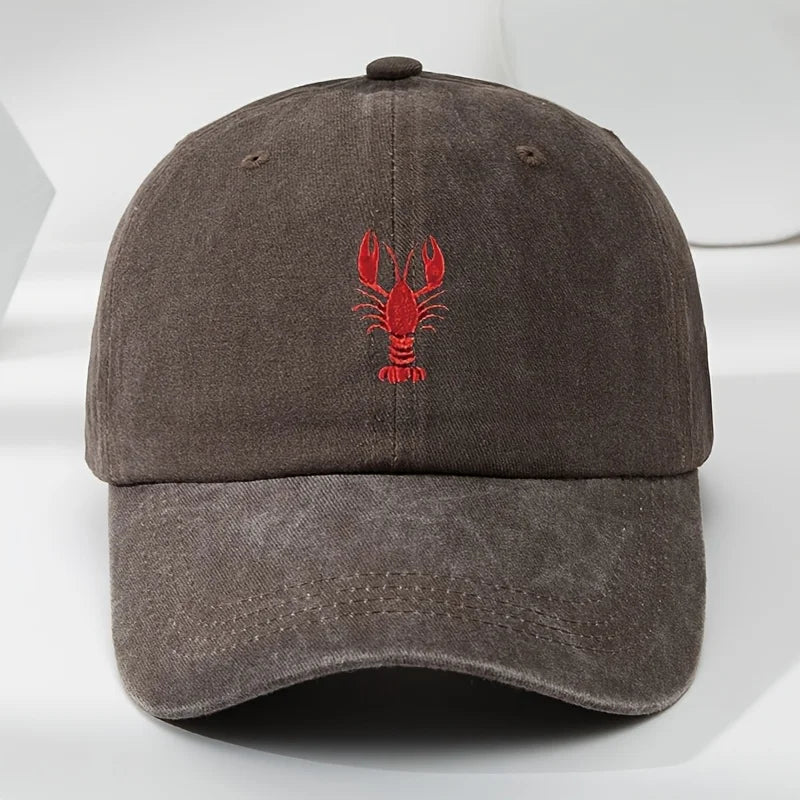 1pc Unisex Leisure Fun Lobster Embroidered Baseball Caps