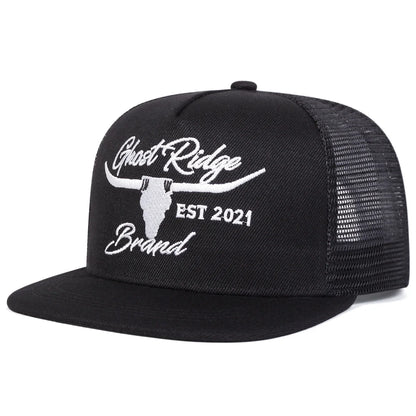 Unisex Bullhead Letter Embroidery Hip-hop Net Hats Spring Summer