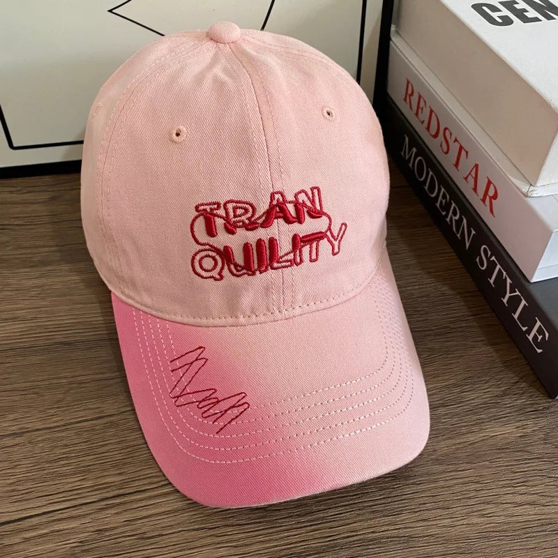Soft Washed Gradient Pink Baseball Cap