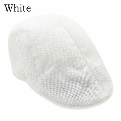 Men Berets Cap British Style 2024 New Autumn Summer Linen Hats