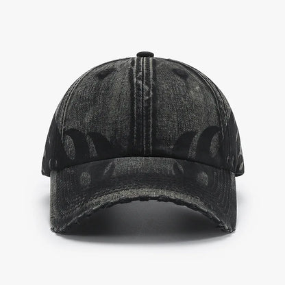 Unique Versatile Fashion Japanese Retro Washed Mixed-Color Ripped Baseball Cap