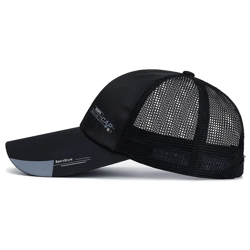 Mesh Sports Cap Men For Fish Breathable Baseball Cap Outdoor Visor Cap Long