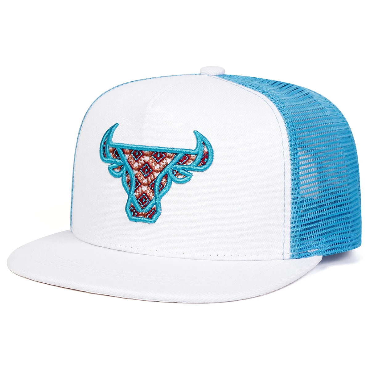 Unisex Ox Head Embroidery Hip Hop Net Hats Spring Summer Outdoor Adjustable Casual Sunscreen Hat Cap