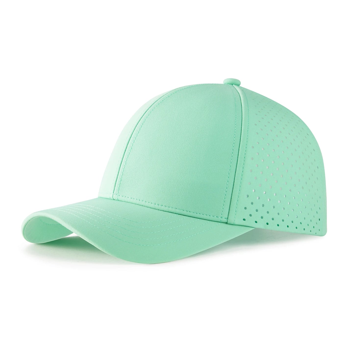 Men Quick Dry Baseball Cap Laser Cut Mesh Ball Curved Brim Snapback Hat