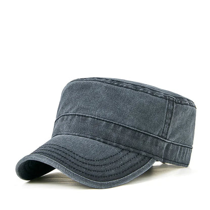 2023 Spring Summer Dad Pure Cotton Leisure Flat Top Military Hat