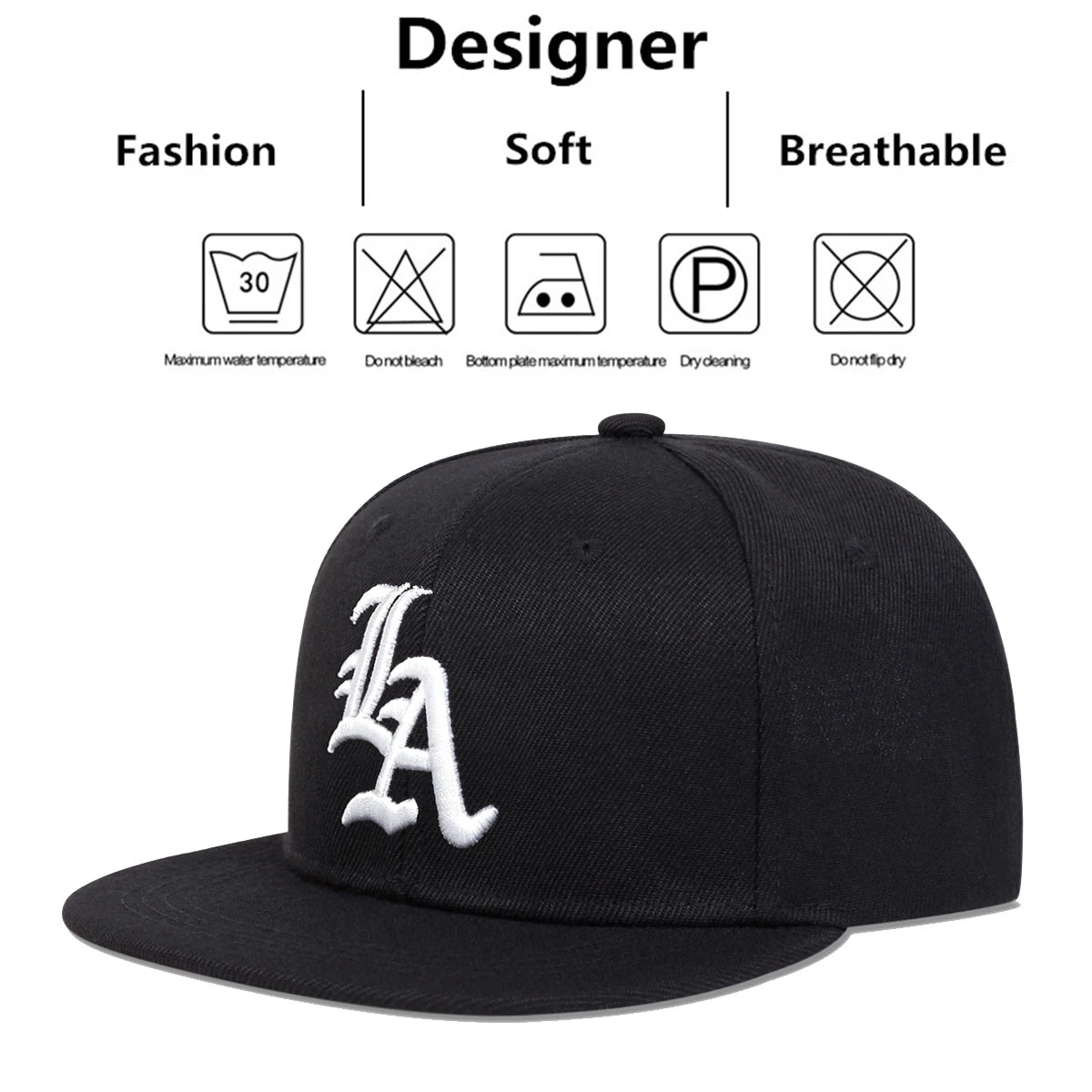 Children Gothic Letter LA Embroidery Snapback Caps Hip-hop Hats Spring and Summer Outdoor