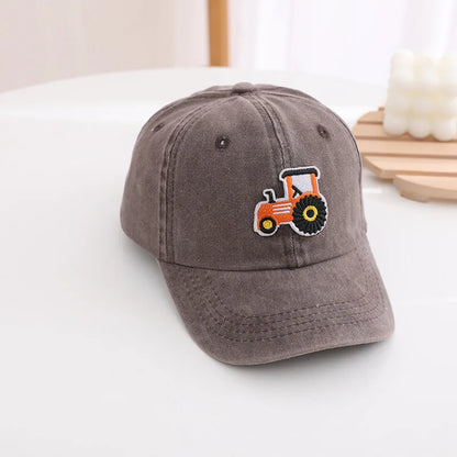Boys Baseball Cap Tractor Embroidered 2026 Summer Kids