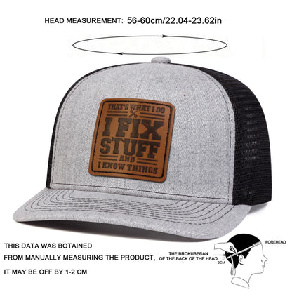 Unisex Fixstuff Leather Label Baseball Net Caps Spring and Summer