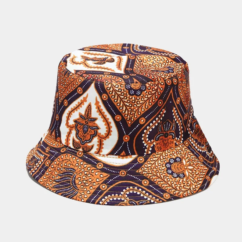 Fashion Plant Printing Pattern Fisherman Hat Spring and Summer