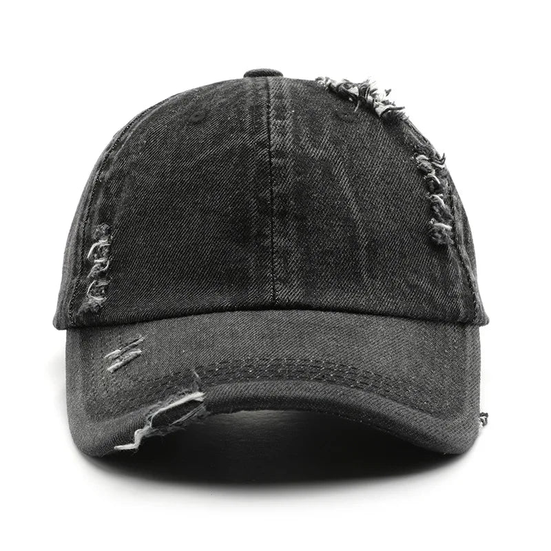 Distressed Ripped Baseball Cap For Women Men's Caps