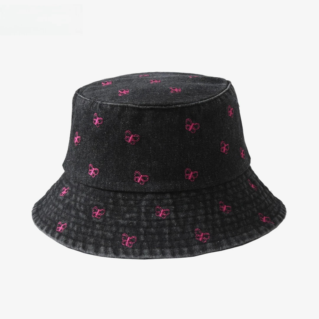 Popular Little Daisy Embroidered Cotton Summer Jeans Bucket Hat