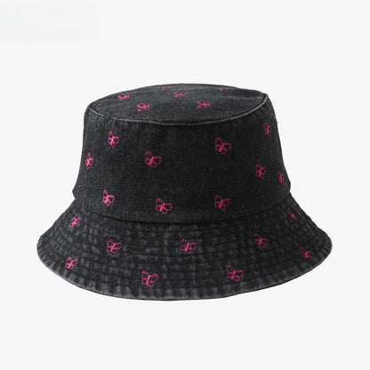 Popular Little Daisy Embroidered Cotton Summer Jeans Bucket Hat