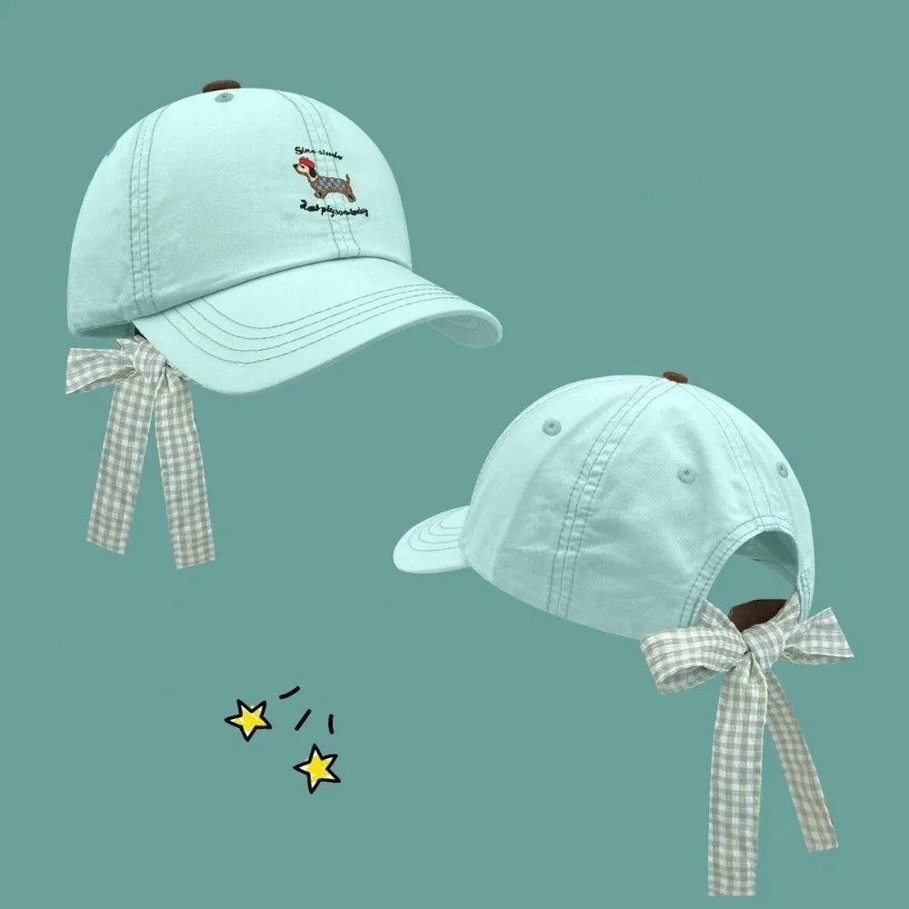 New Breathable Baseball Cap Bow Tie Sun Protection Duckbill Hat
