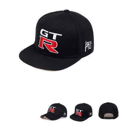 GTR Embroidered Flat Brim Snapback Cap Racing Car Logo Baseball Hat Hip Hop Street Casual Sun Hat