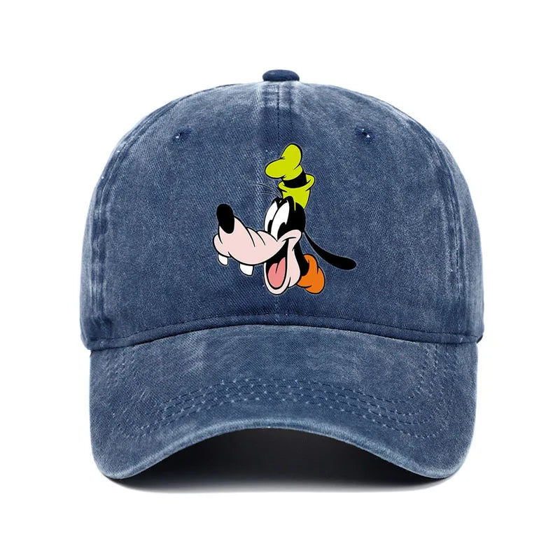 Unisex Vintage Washed Mickey Minnie Print Baseball Cap for Men Women